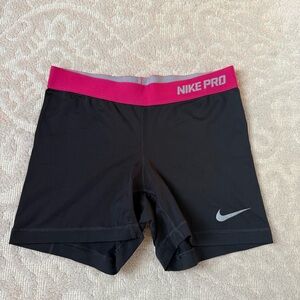 Nike Pro Black and Pink Shorts
